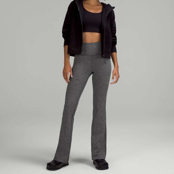 Groove Super-High-Rise Flared Pant Nulu Heathered Graphite Grey Size 4 - Picture 1 of 4
